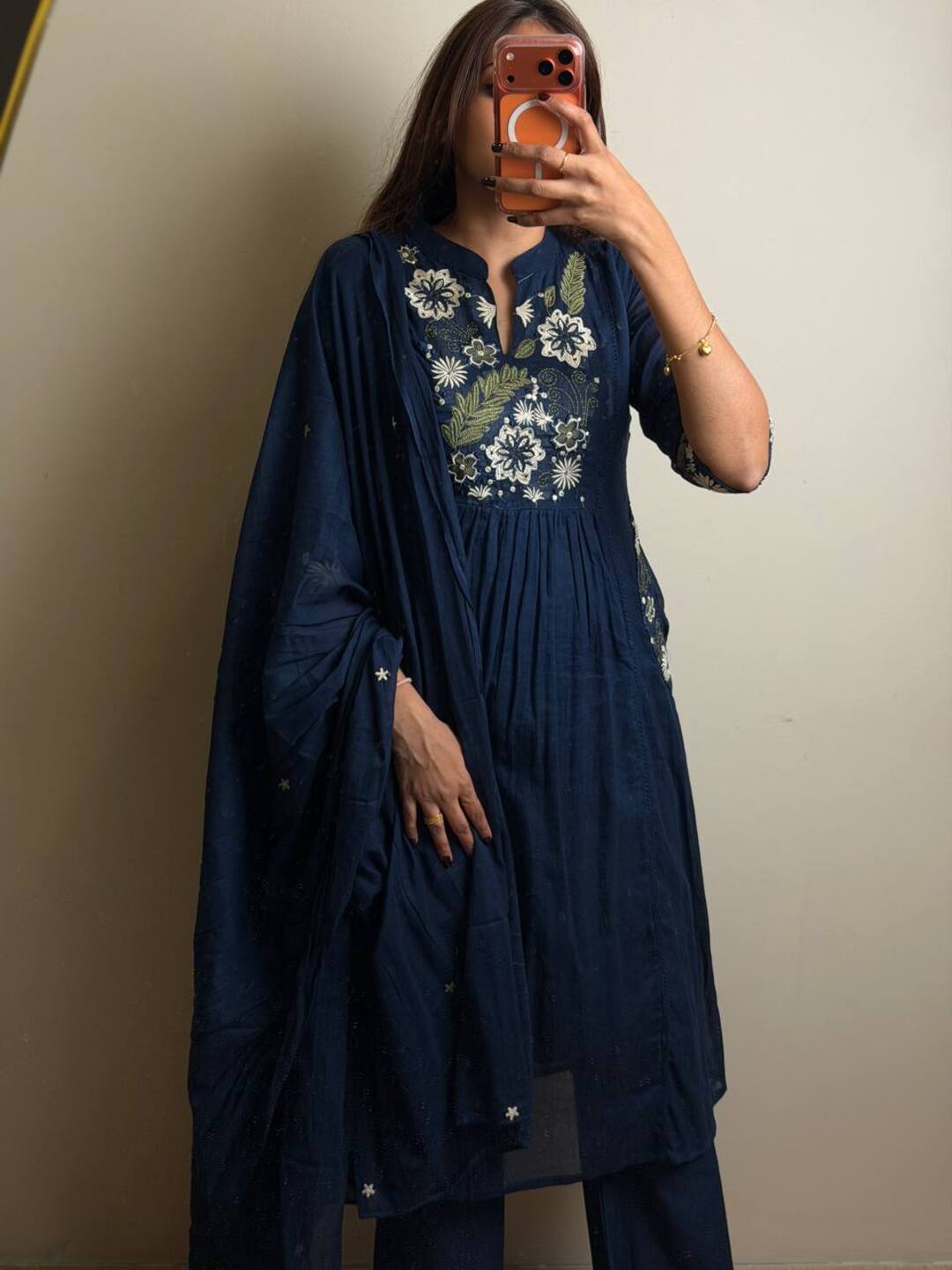 Navy Blue 3pc Kurti Suit
