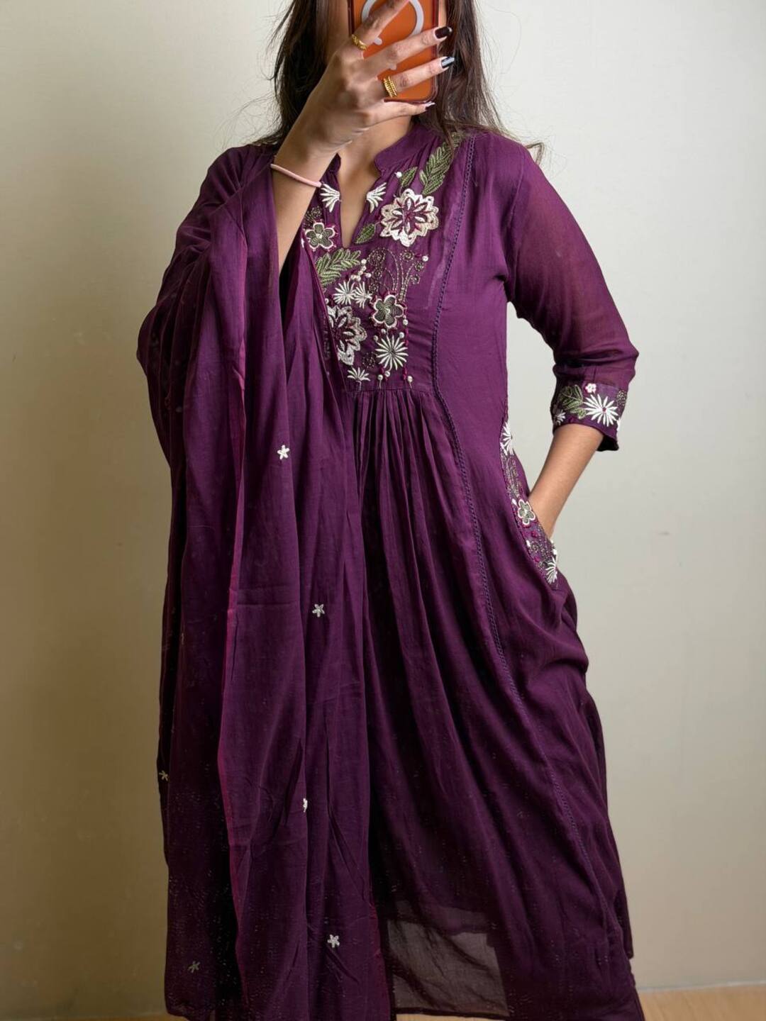 Purple 3pc Kurti Suit