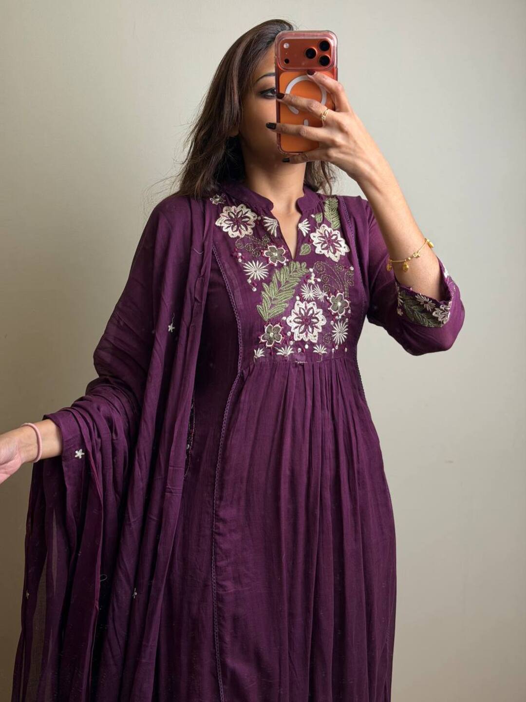 Purple 3pc Kurti Suit