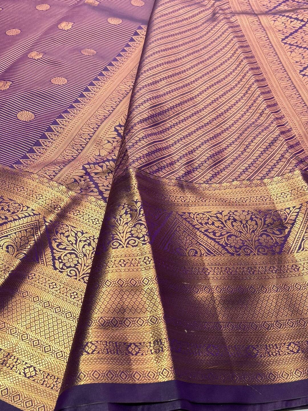 Royal Purple Semi Kanchi Silk Saree