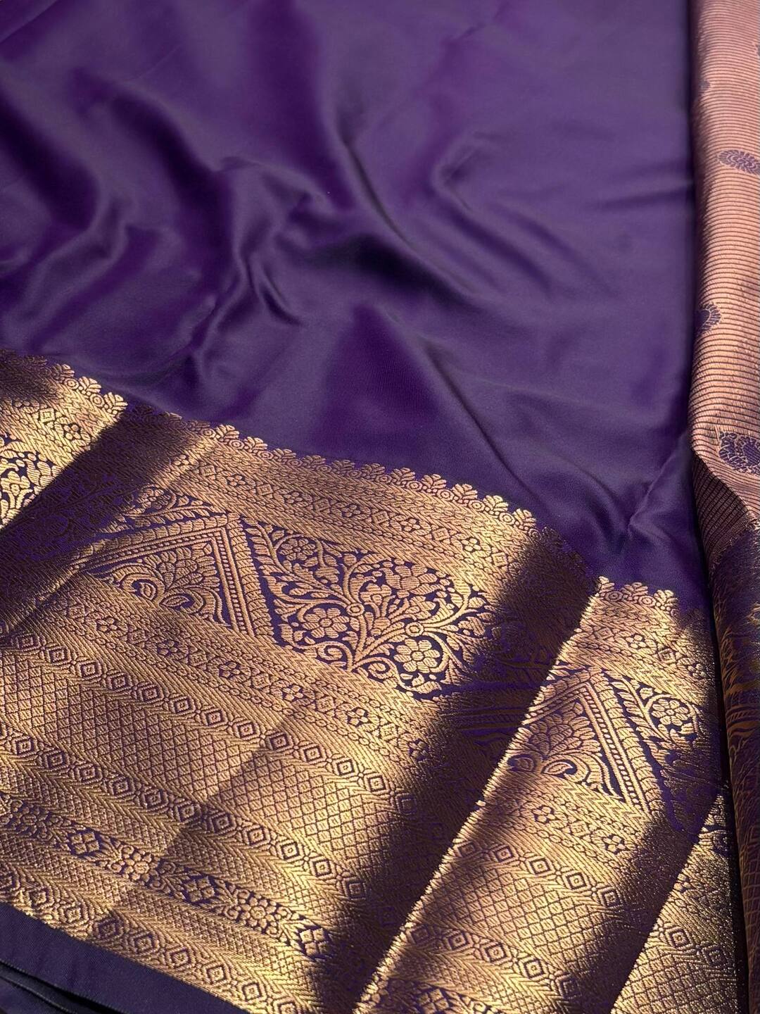 Royal Purple Semi Kanchi Silk Saree