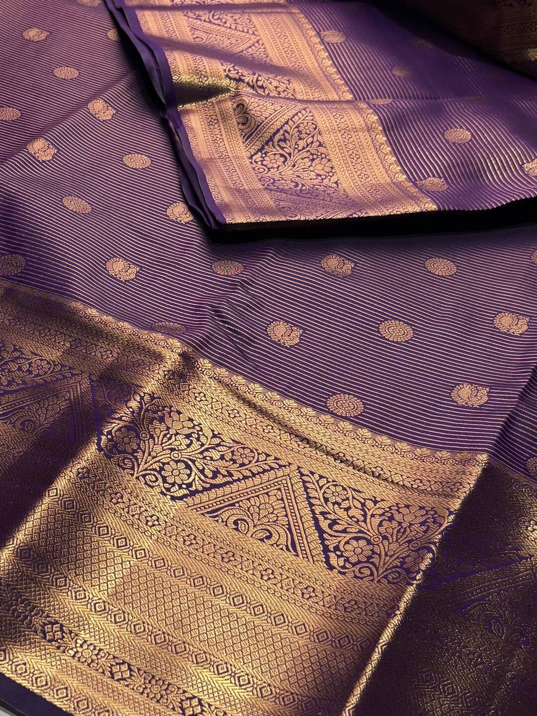 Royal Purple Semi Kanchi Silk Saree
