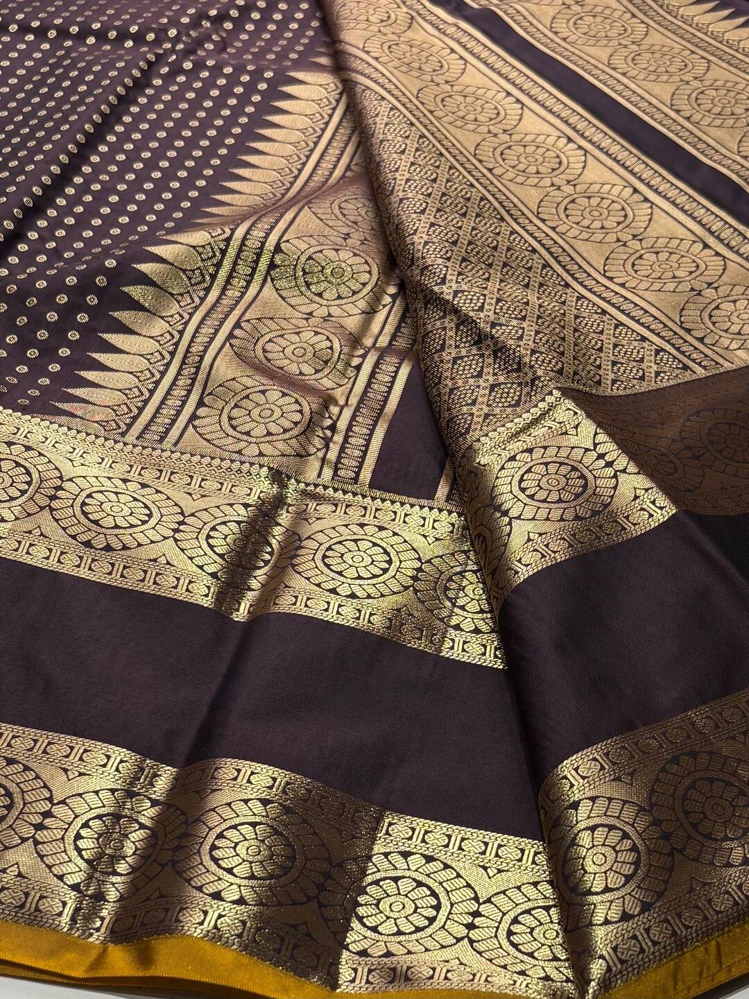 Black Semi Kanchipuram Silk Saree