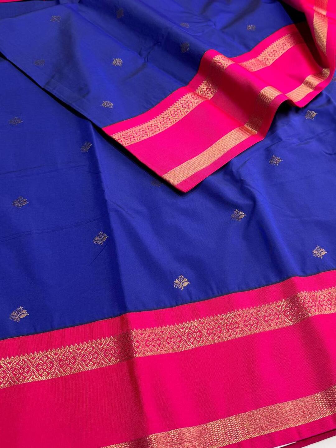 Royal Blue Semi Kanchi Silk Saree