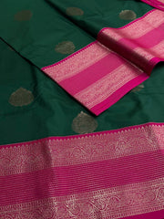 Emerald Green Semi Kanchi Silk Saree