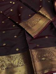 Deep Maroon Cotton Silk Saree