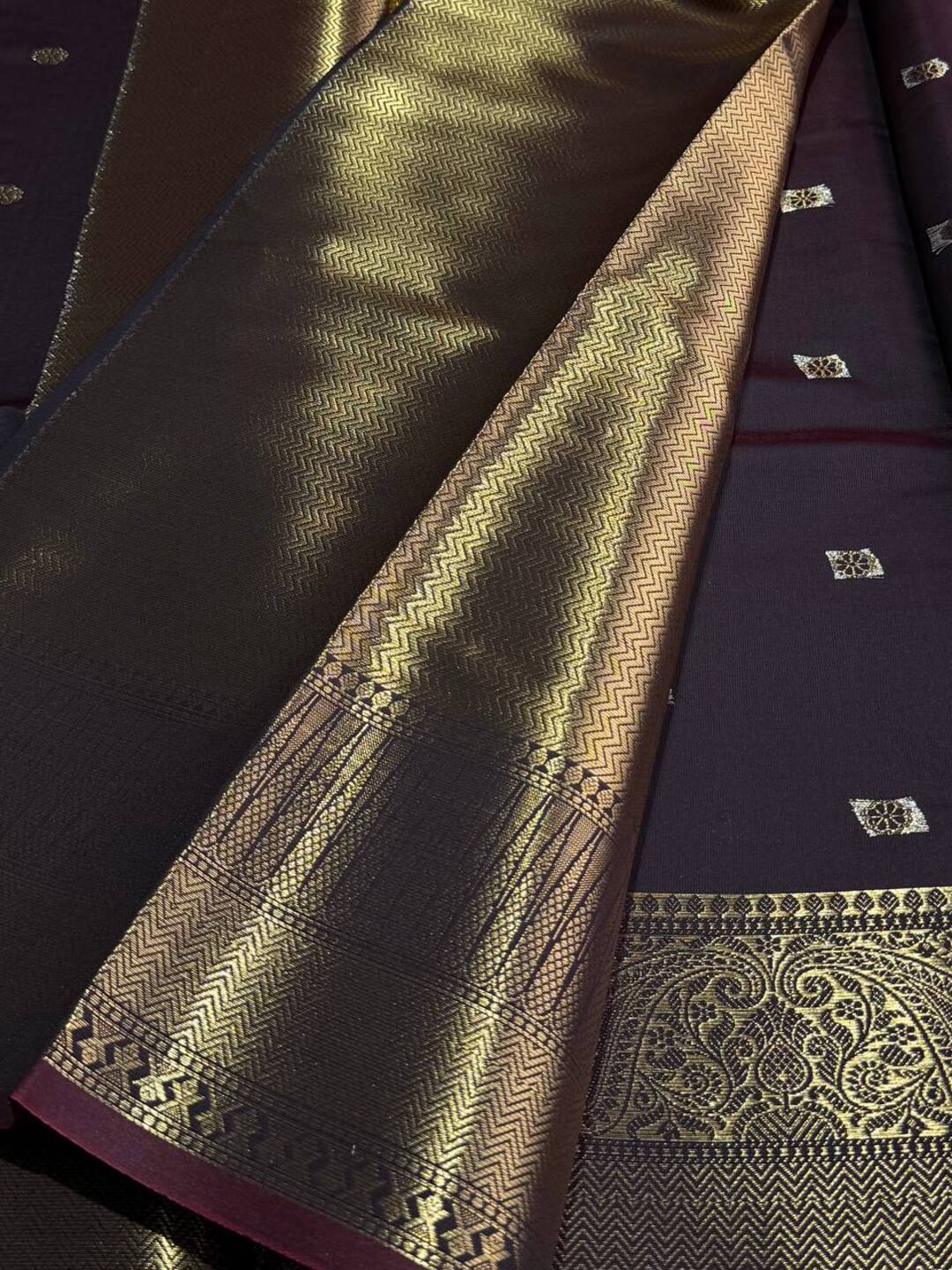 Deep Maroon Cotton Silk Saree