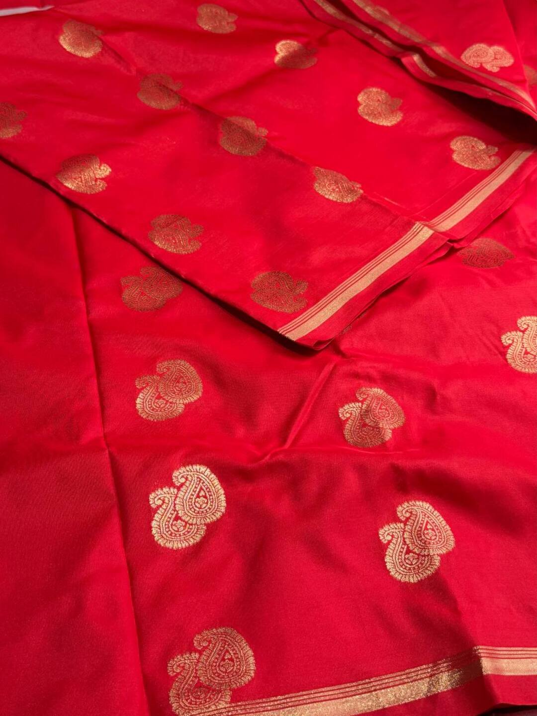 Chili Red Cotton Silk Saree