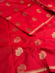 Chili Red Cotton Silk Saree