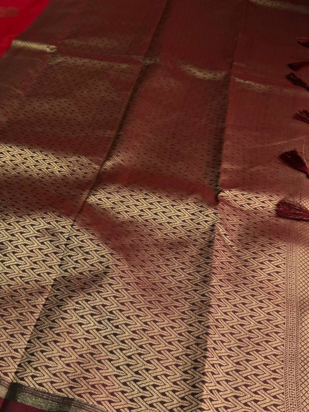 Chili Red Cotton Silk Saree