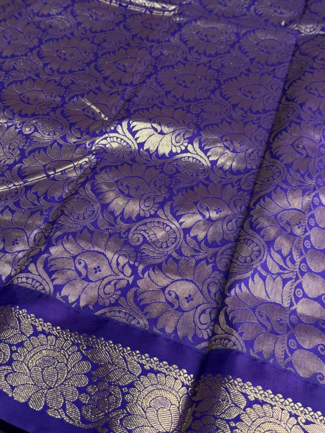 White Semi Kanchi Silk Saree