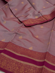 Bluish Purple Cotton Silk Saree