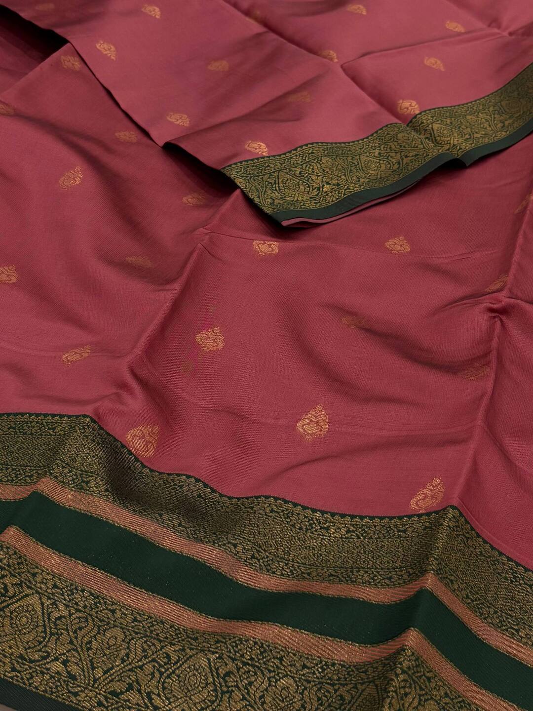 Mauve Pink Cotton Silk Saree