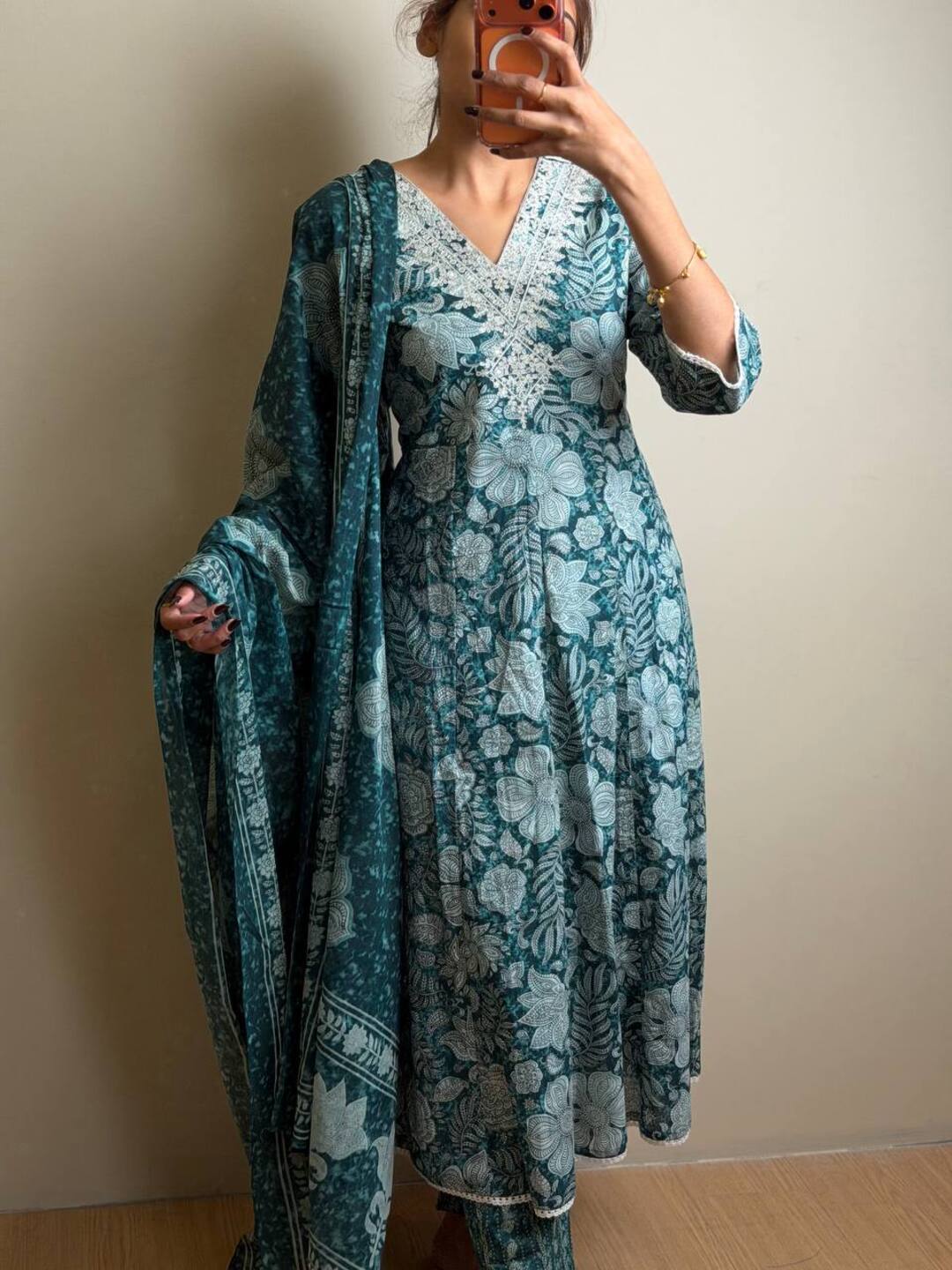 Teal Blue 3pc Kurti Suit