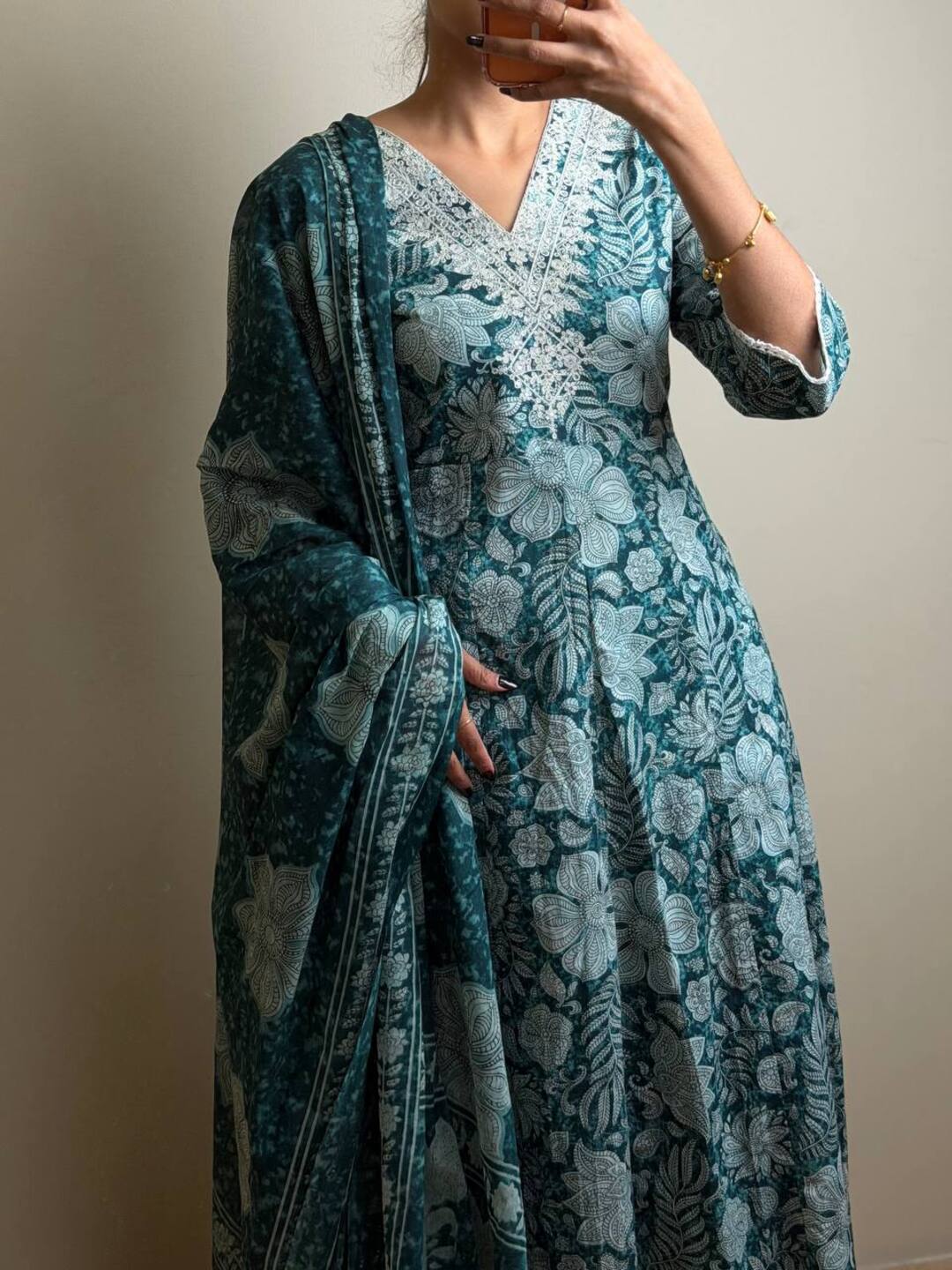 Teal Blue 3pc Kurti Suit