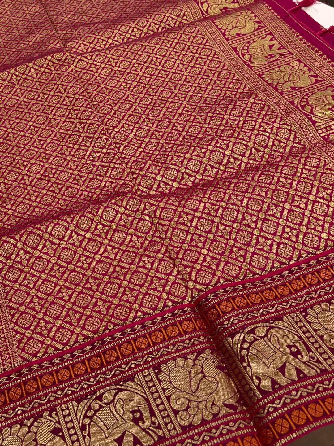 Hot Pink Cotton Silk Saree