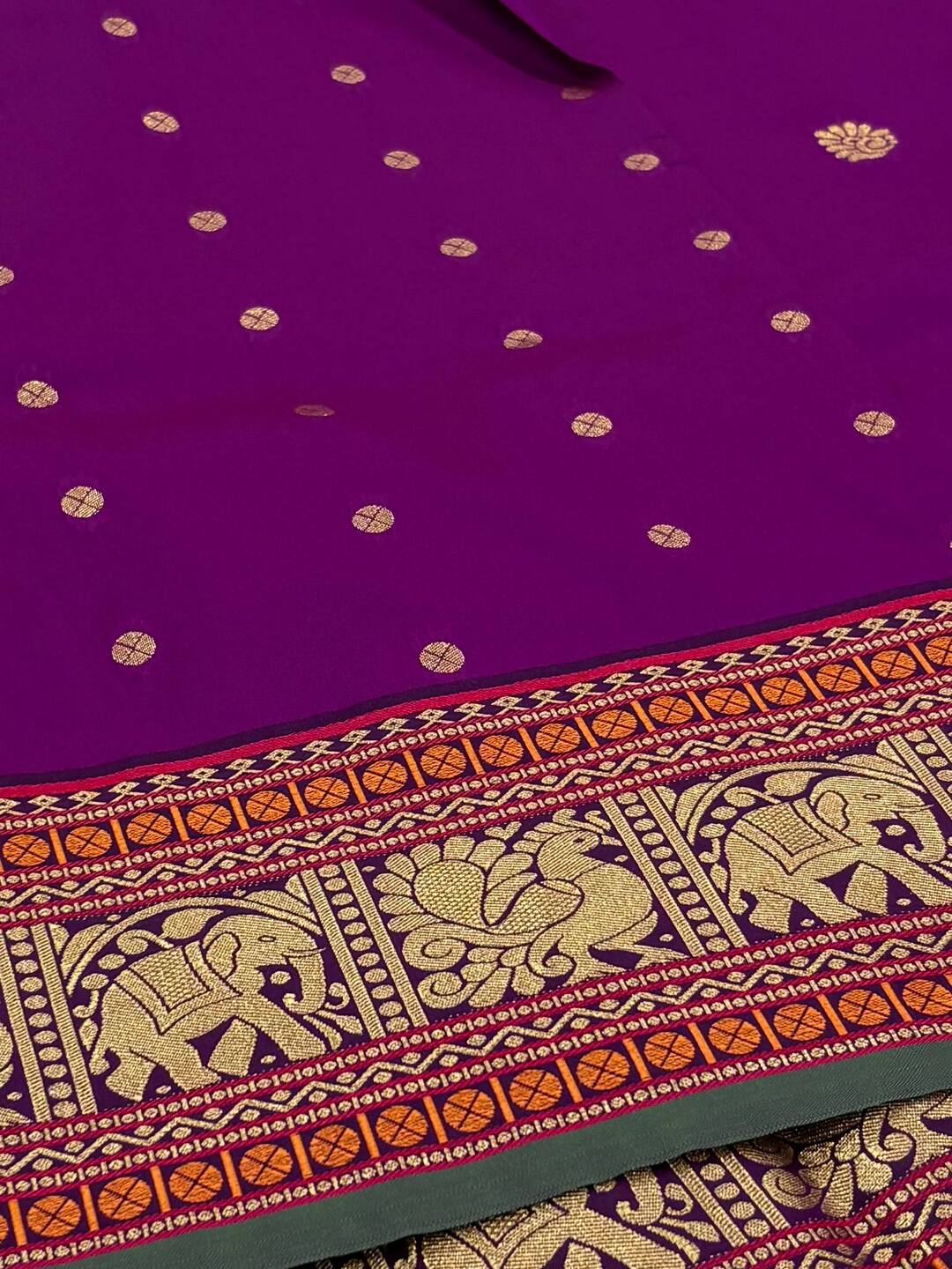 Violet Purple Cotton Silk Saree