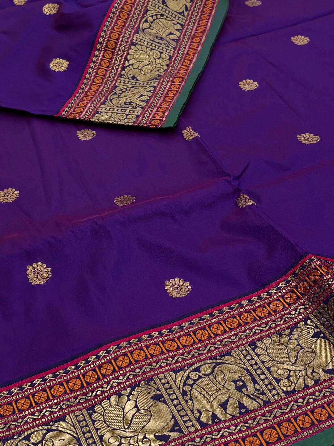 Dual Tone Purple Cotton Silk Saree
