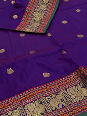 Dual Tone Purple Cotton Silk Saree