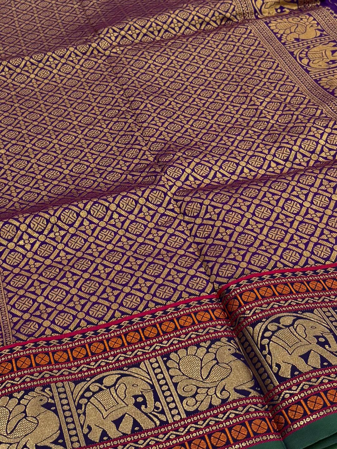 Dual Tone Purple Cotton Silk Saree