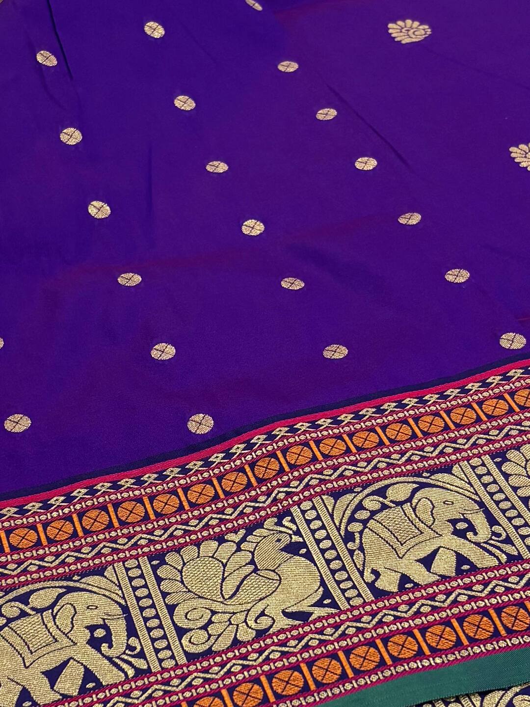 Dual Tone Purple Cotton Silk Saree