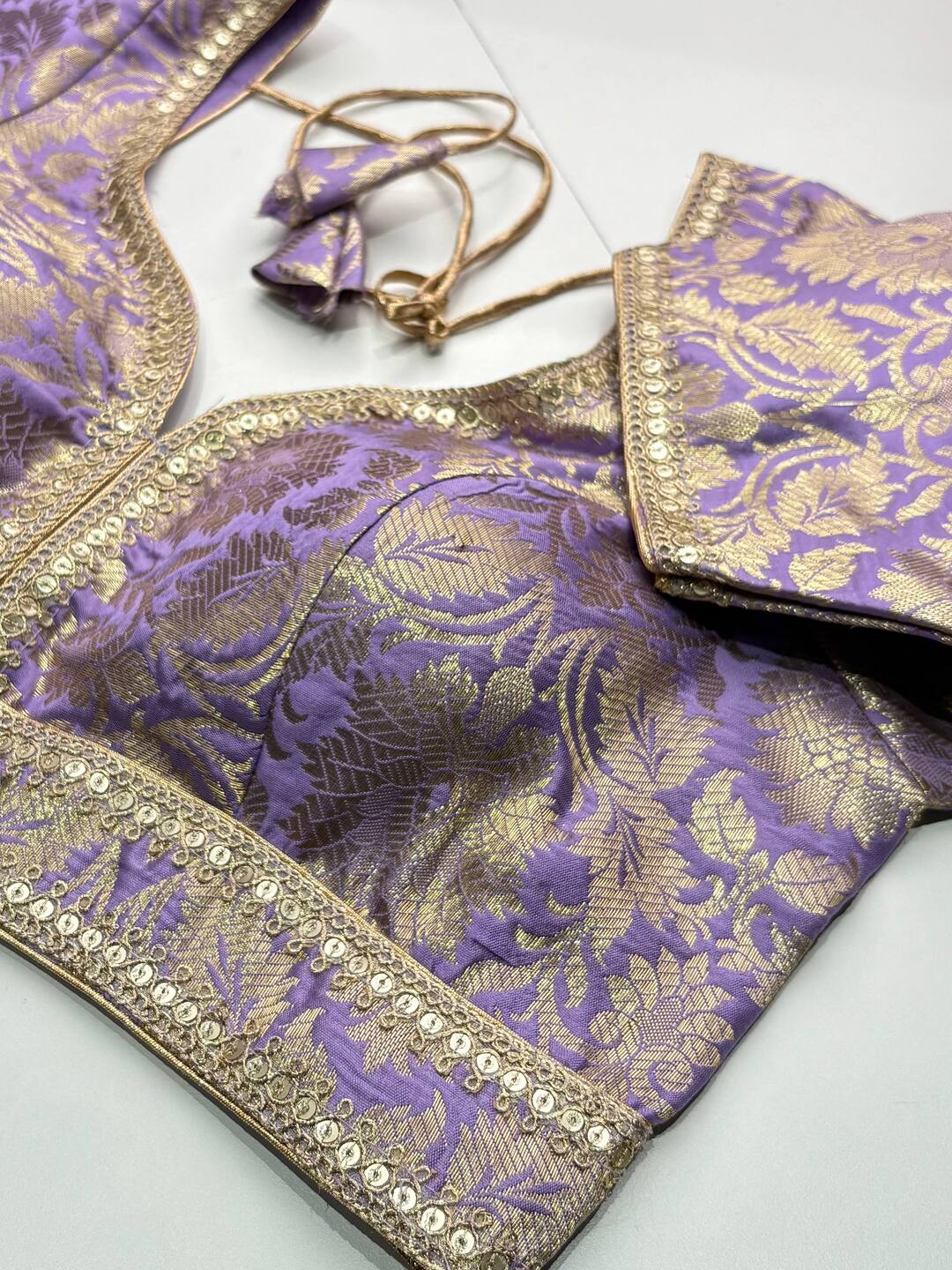Lavender Purple Organza Readymade Blouse