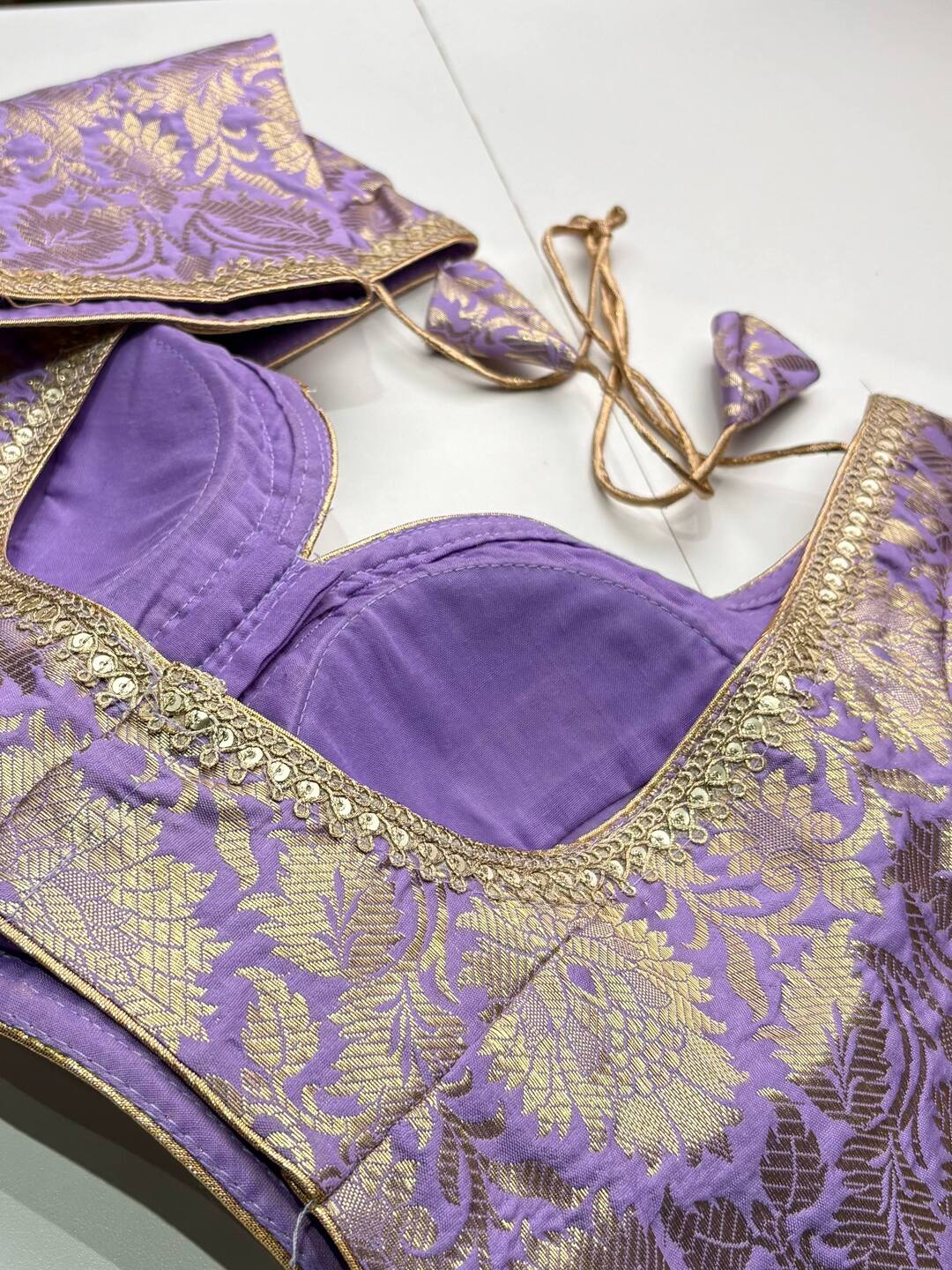 Lavender Purple Organza Readymade Blouse