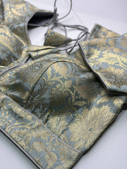 Grey Organza Readymade Blouse