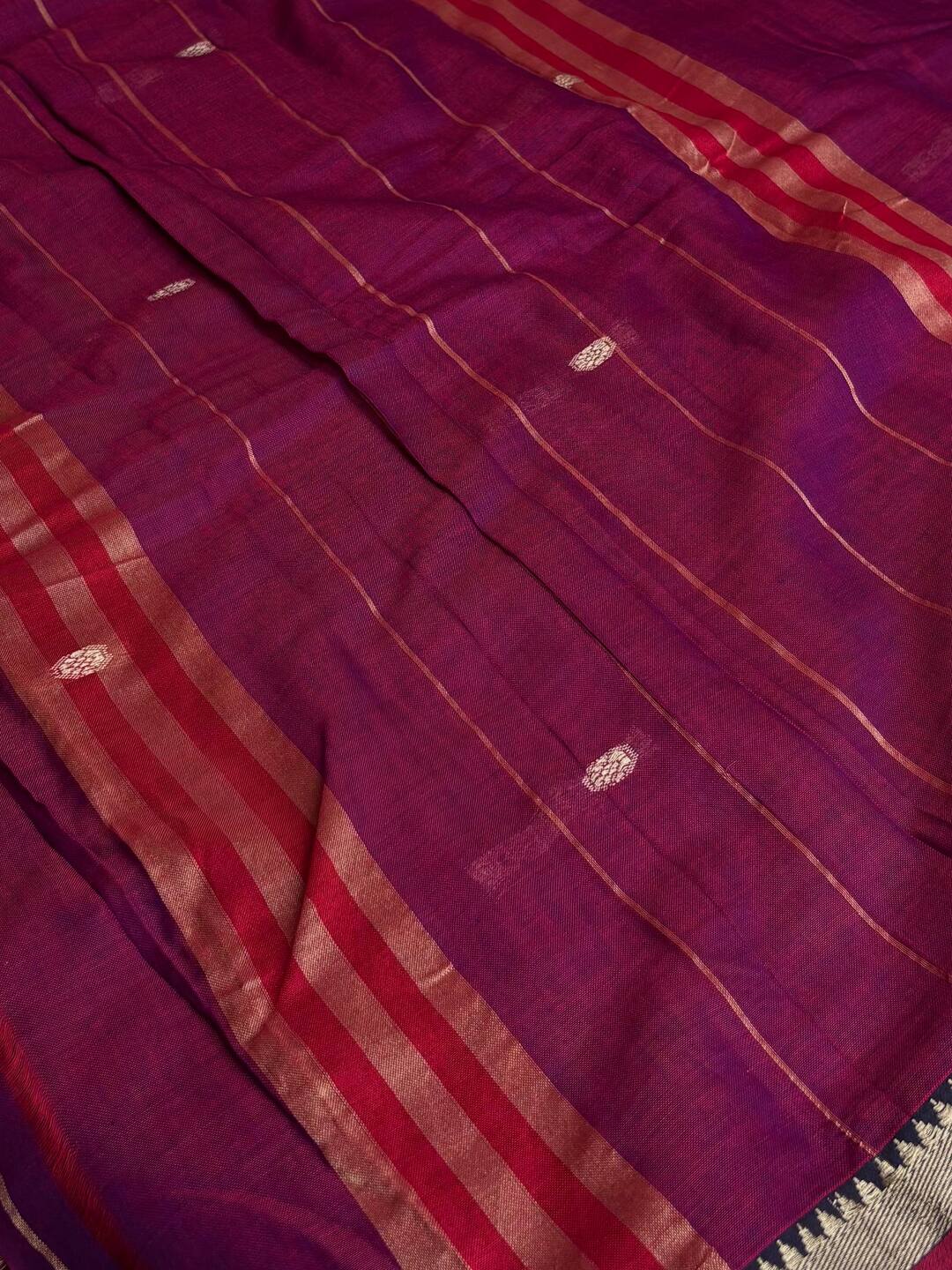 Magenta Purple Narayanpet Cotton Saree