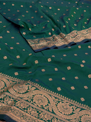 Peacock Green Cotton Silk Saree