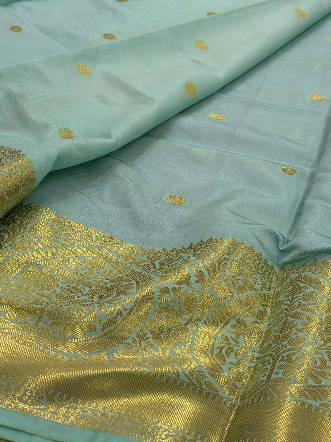 Navy Blue Banaras Cotton Silk Saree