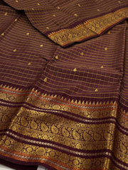 Maroon Checked Tissue Cotton Silk Saree