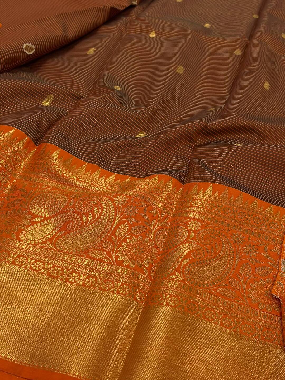 Emerald Green Checked Tissue Cotton Silk Saree