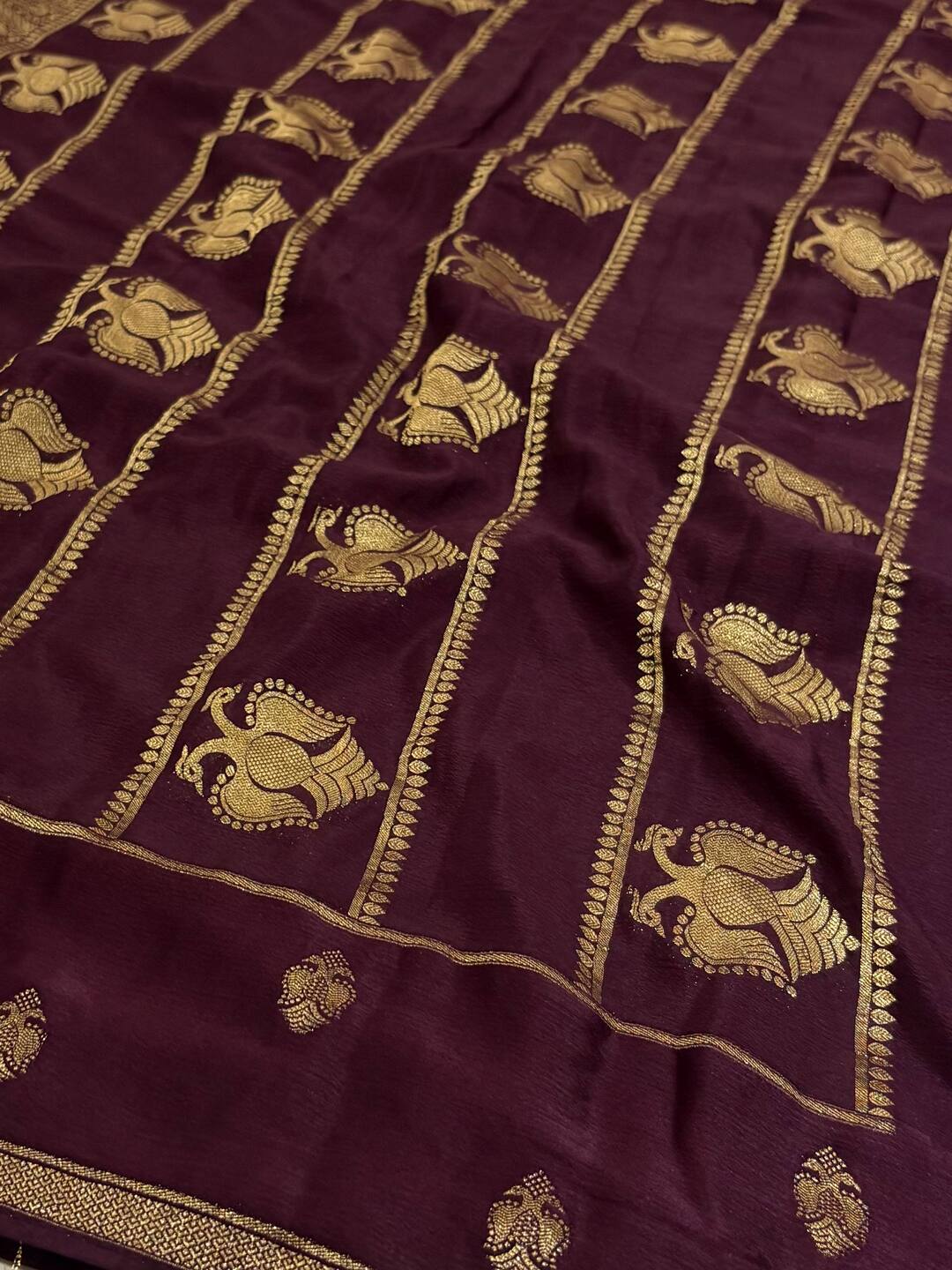Royal Purple Banaras Satin Silk Saree