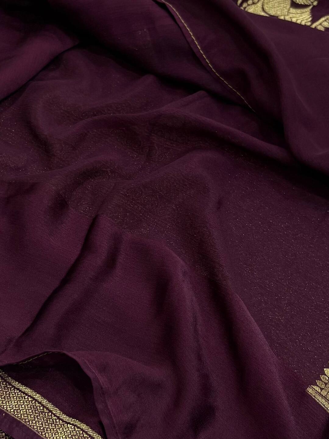 Royal Purple Banaras Satin Silk Saree