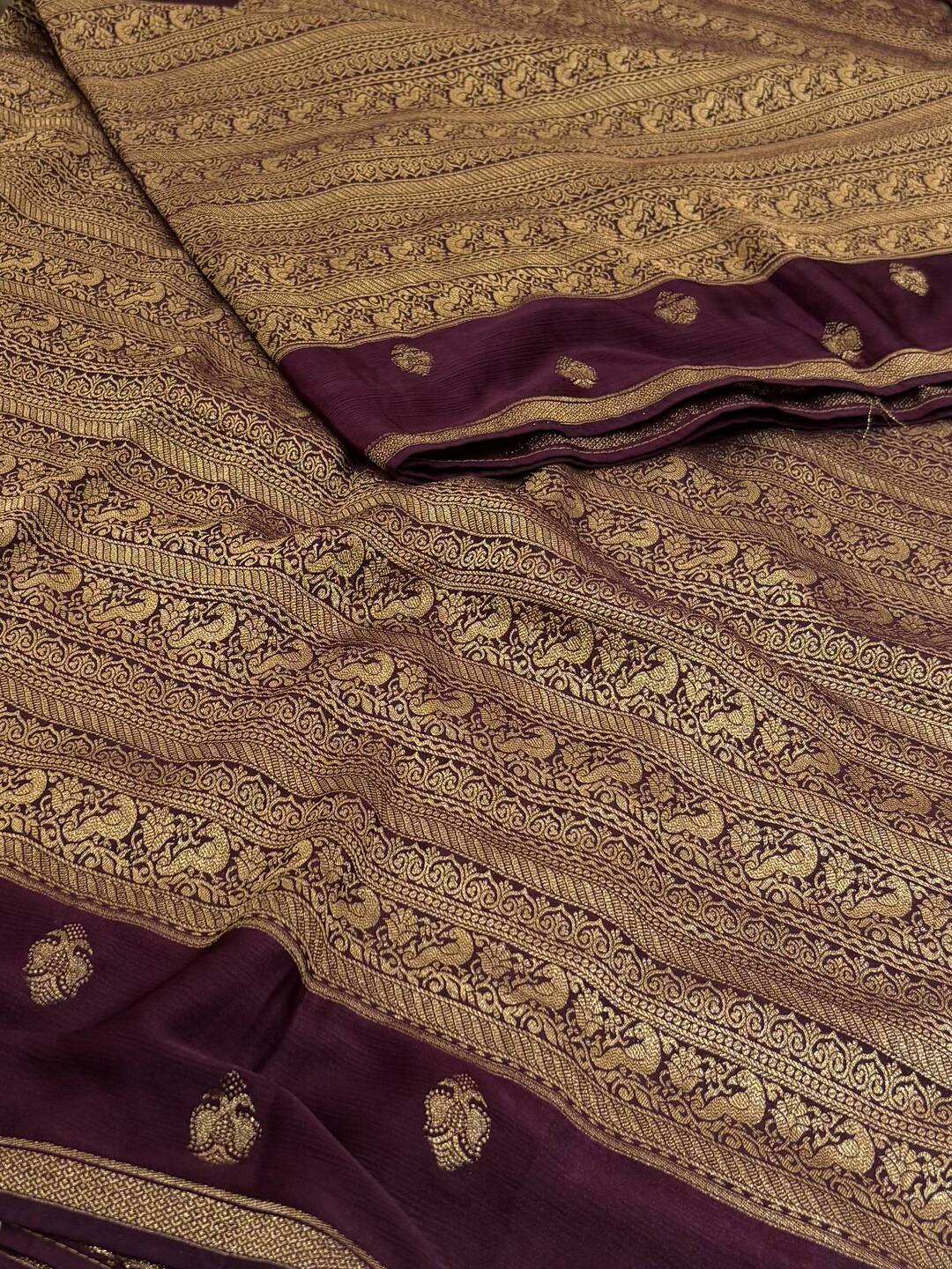 Royal Purple Banaras Satin Silk Saree