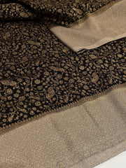 Black Banaras Chiffon Silk Saree