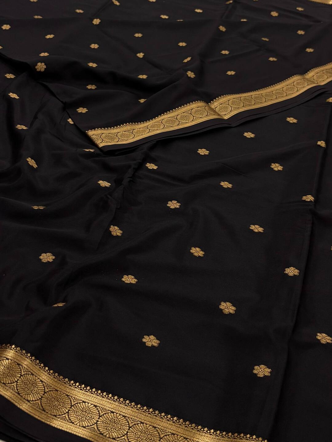 Black Semi Mysore Saree