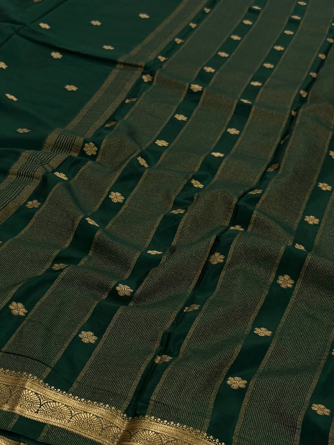Emerald Green Semi Mysore Saree