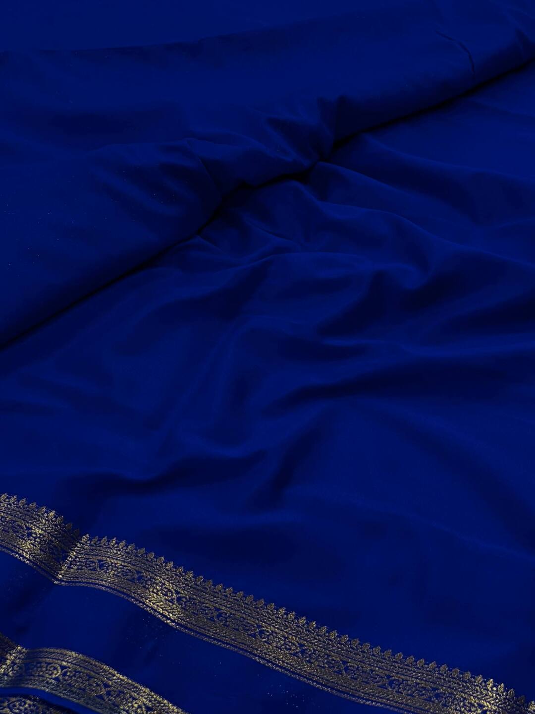 Royal Blue Chiffon Silk Saree