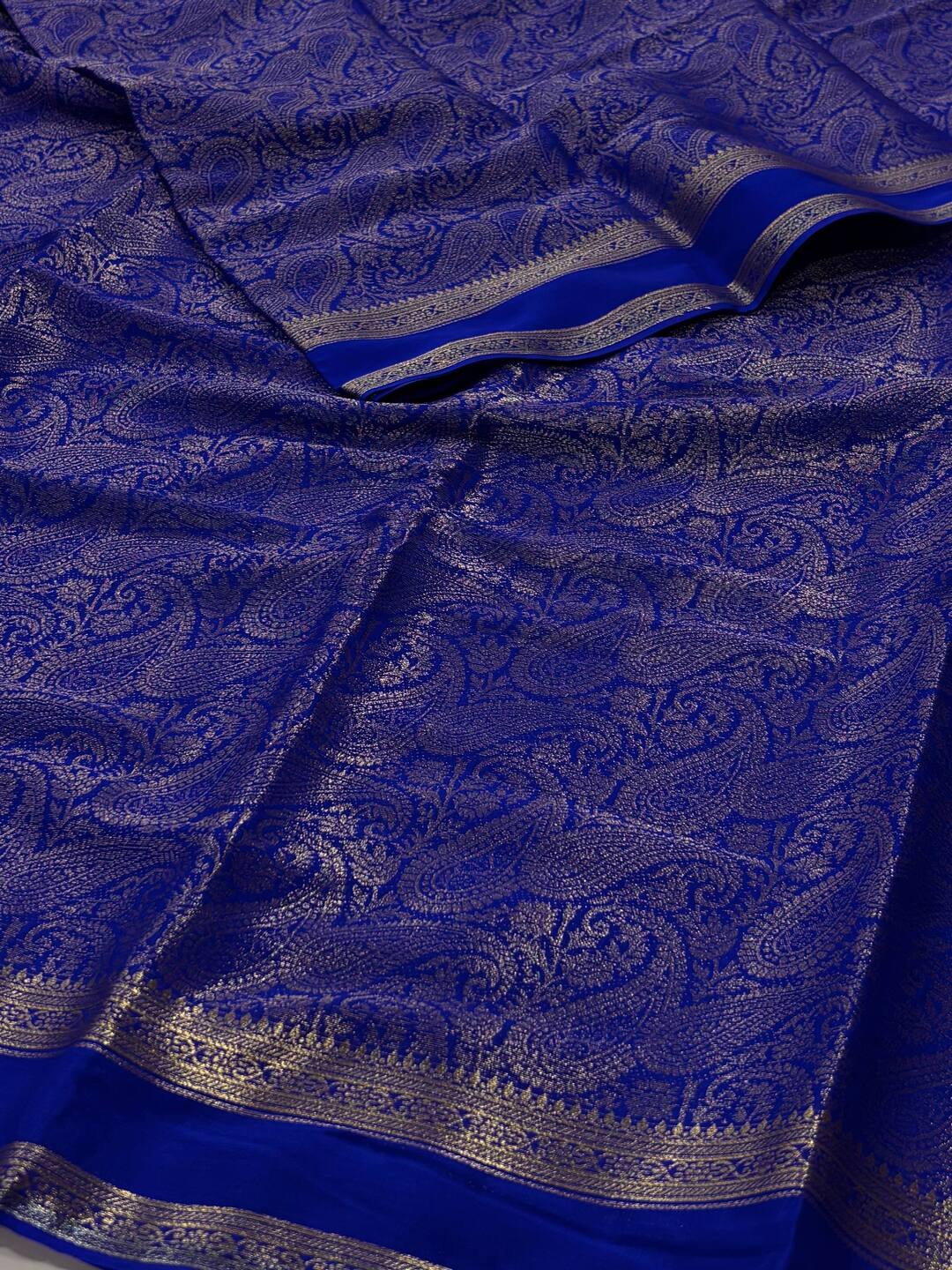 Royal Blue Chiffon Silk Saree