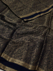 Midnight Blue Chiffon Silk Saree