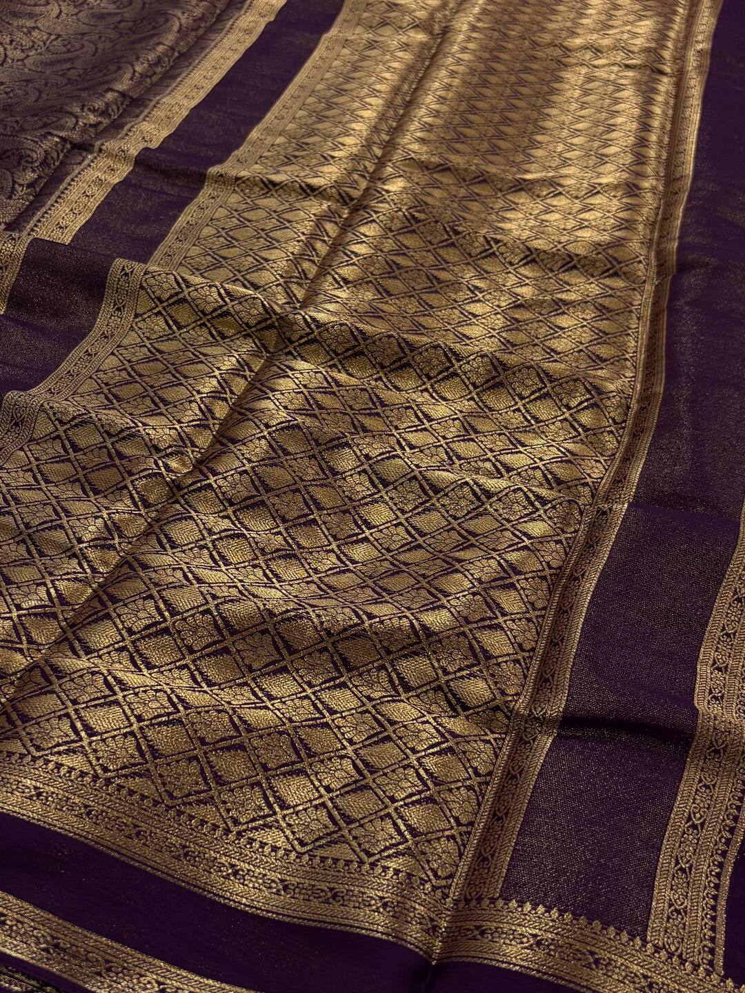 Royal Purple Chiffon Silk Saree
