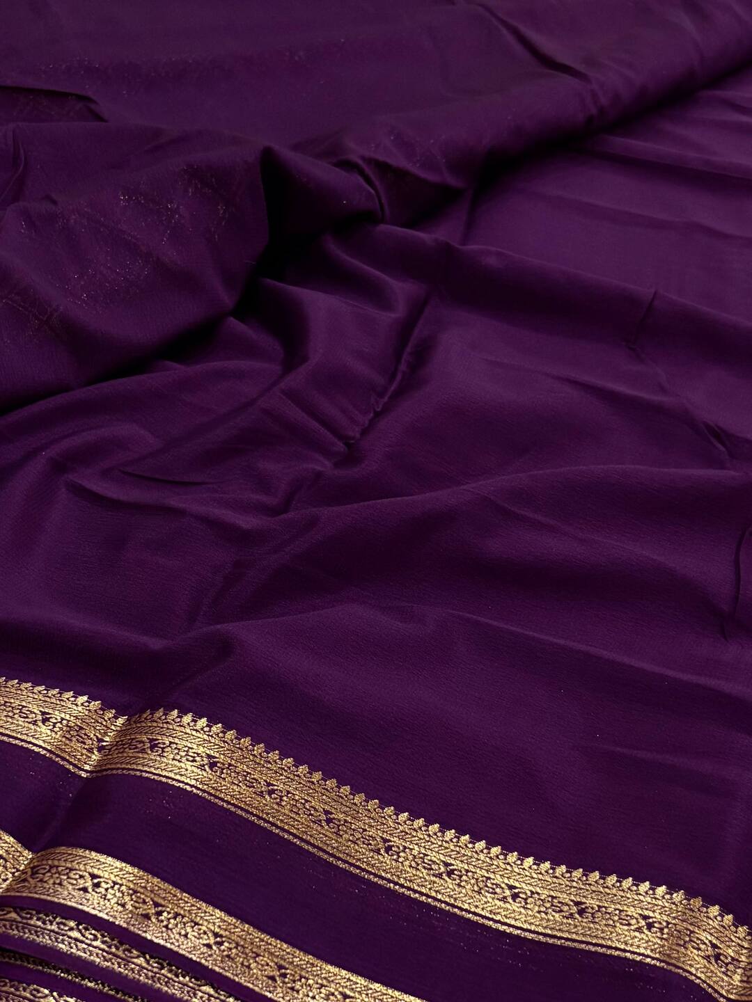 Royal Purple Chiffon Silk Saree