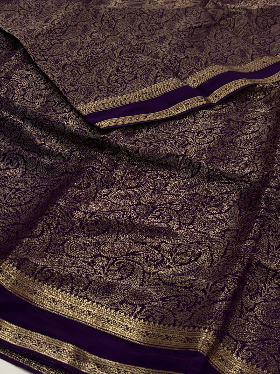 Royal Purple Chiffon Silk Saree