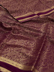 Wine Purple Chiffon Silk Saree