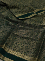 Emerald Green Chiffon Silk Saree