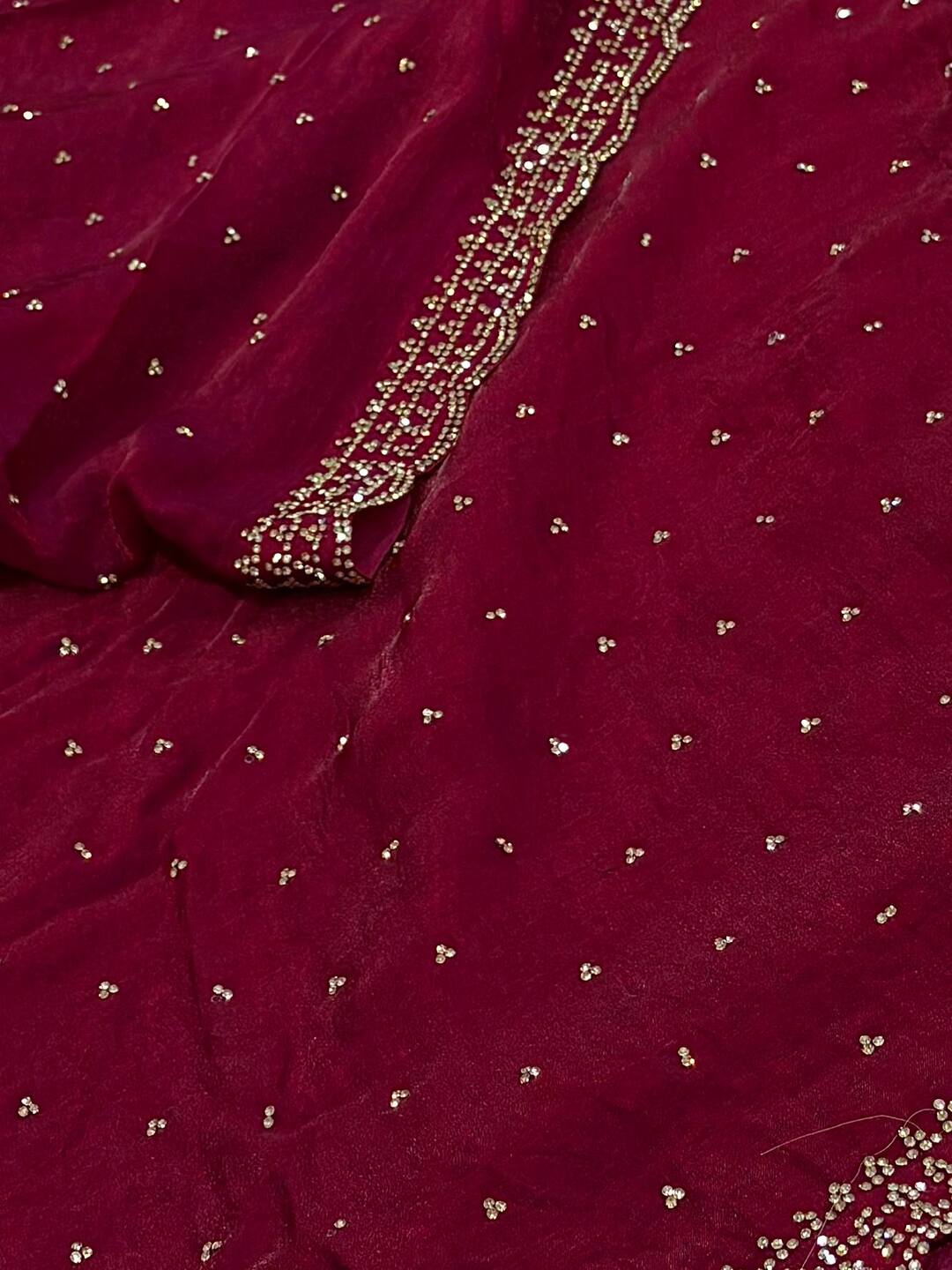 Magenta Pink Georgette Silk Saree