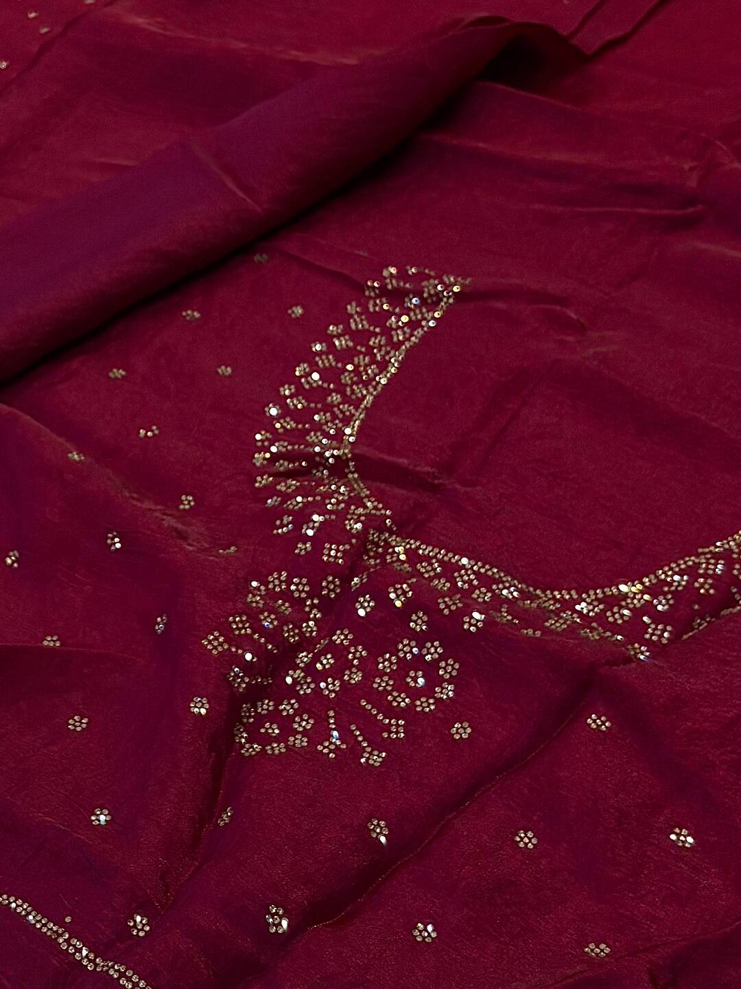 Magenta Pink Georgette Silk Saree