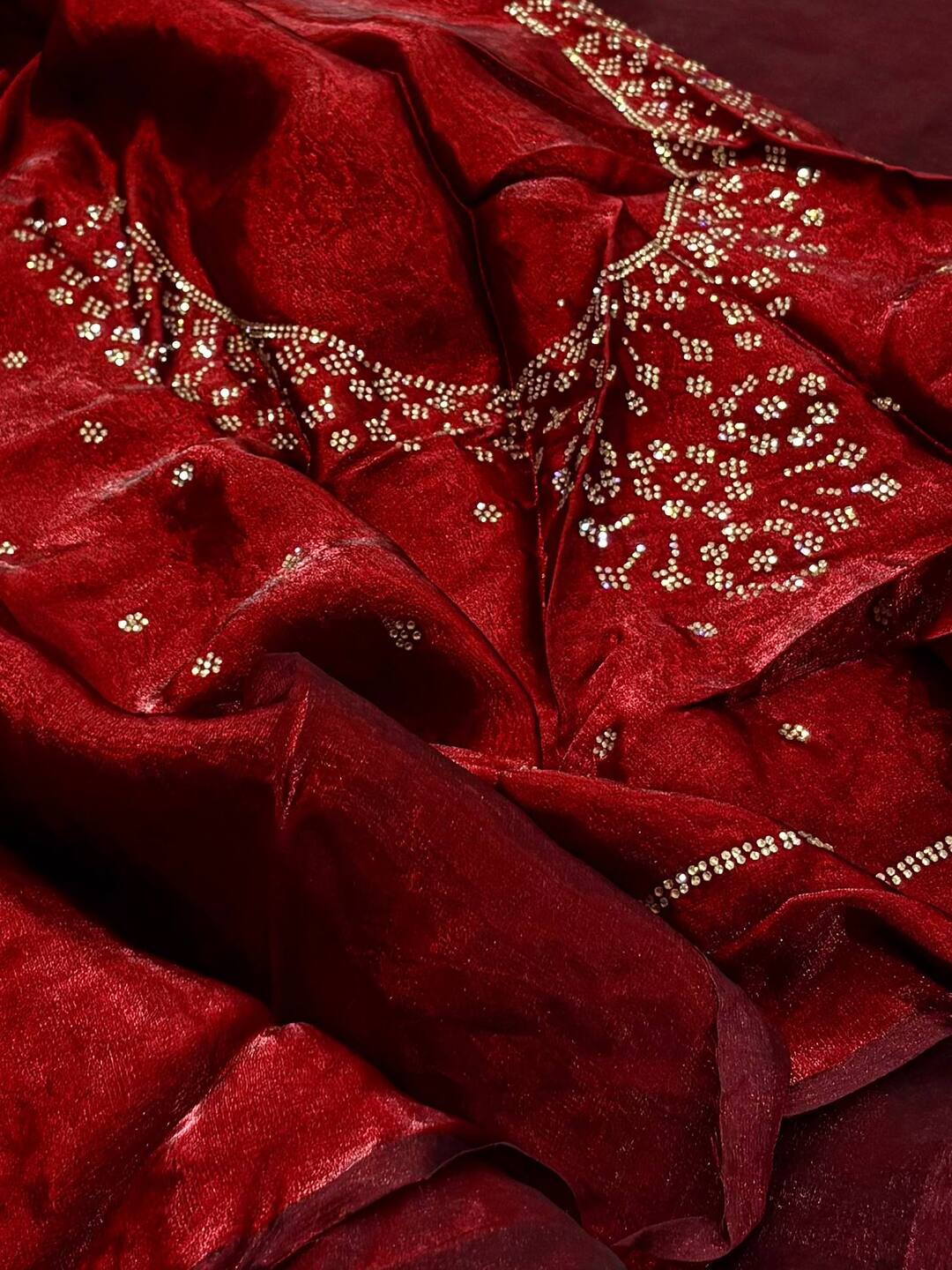 Maroon Georgette Silk Saree